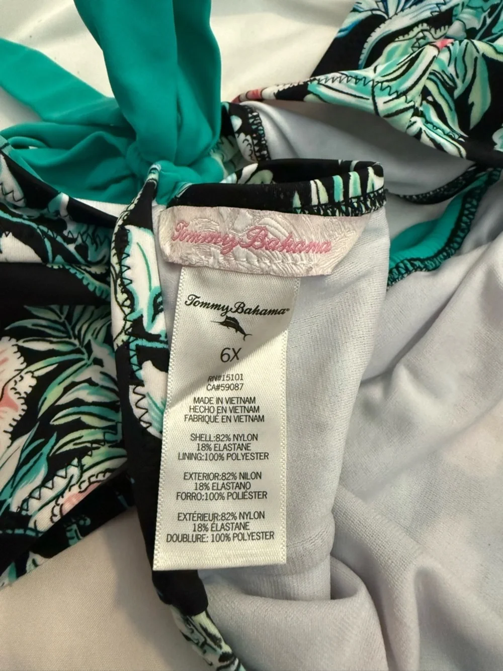 Like New Tommy Bahama Girls Tropical Floral Ruffle Cap Sleeve Bikini Swim Top